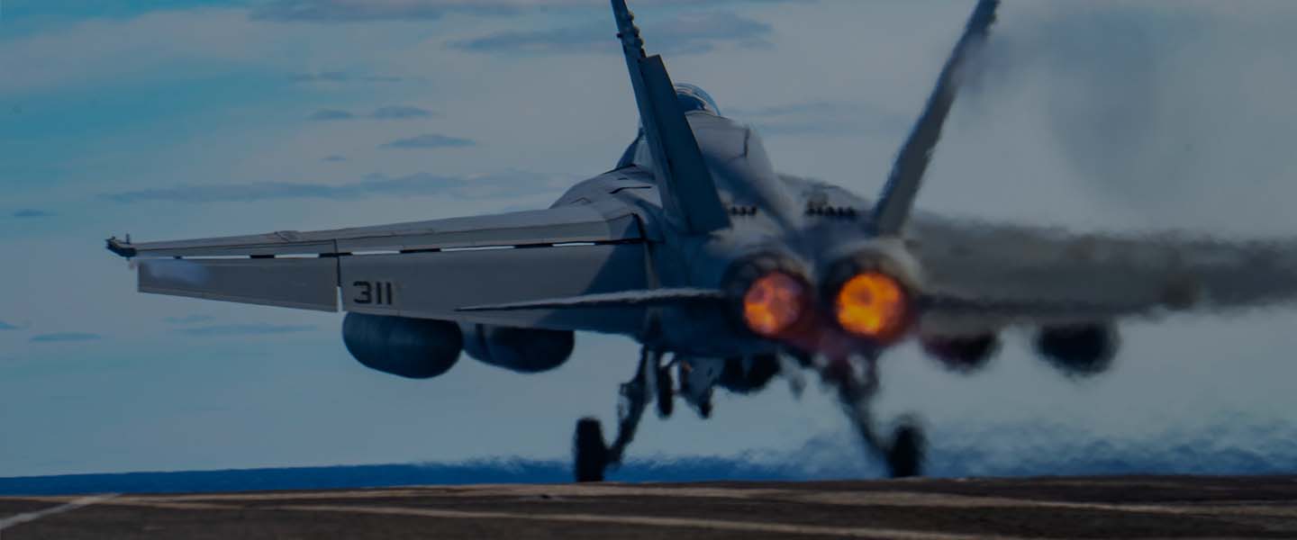 A Navy F-18 takes flight.